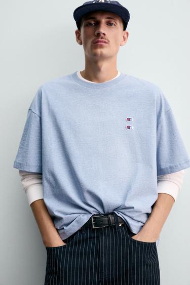 CHAMPION ® X ZARA PATCH T-SHIRT - Blue marl by Zara - Image 4