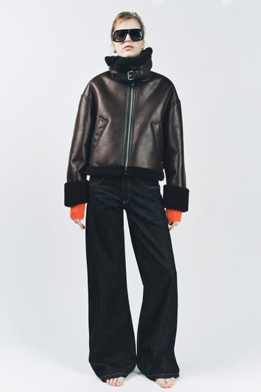 Zara ZW COLLECTION 雙面夾克 - 深棗紅色 - 圖片 0