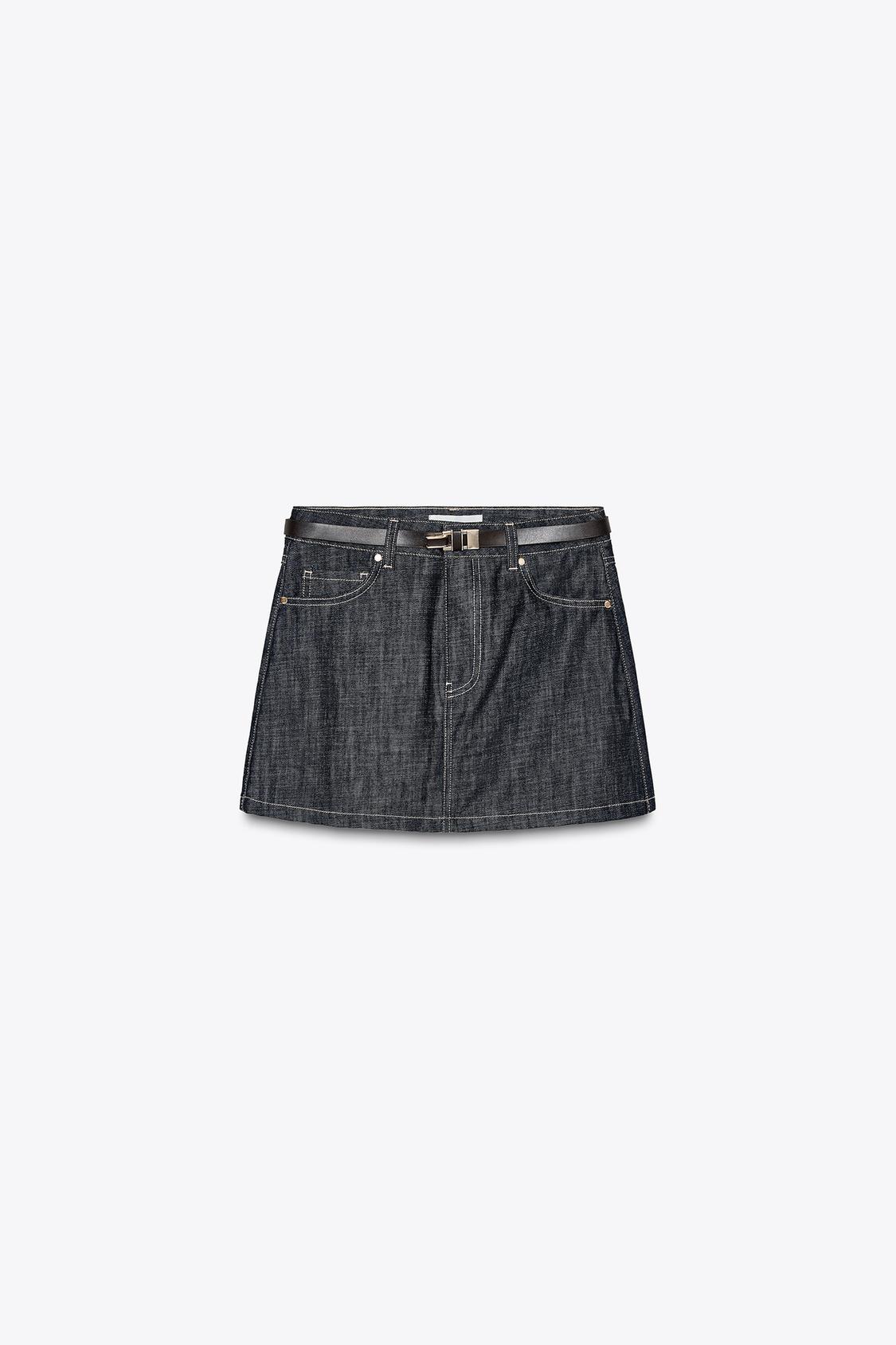 Z1975 BELTED DENIM MINI SKIRT