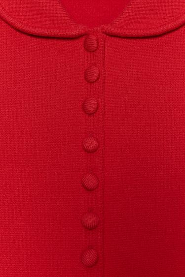 STRICKJACKE MIT BUBIKRAGEN - Rot von Zara