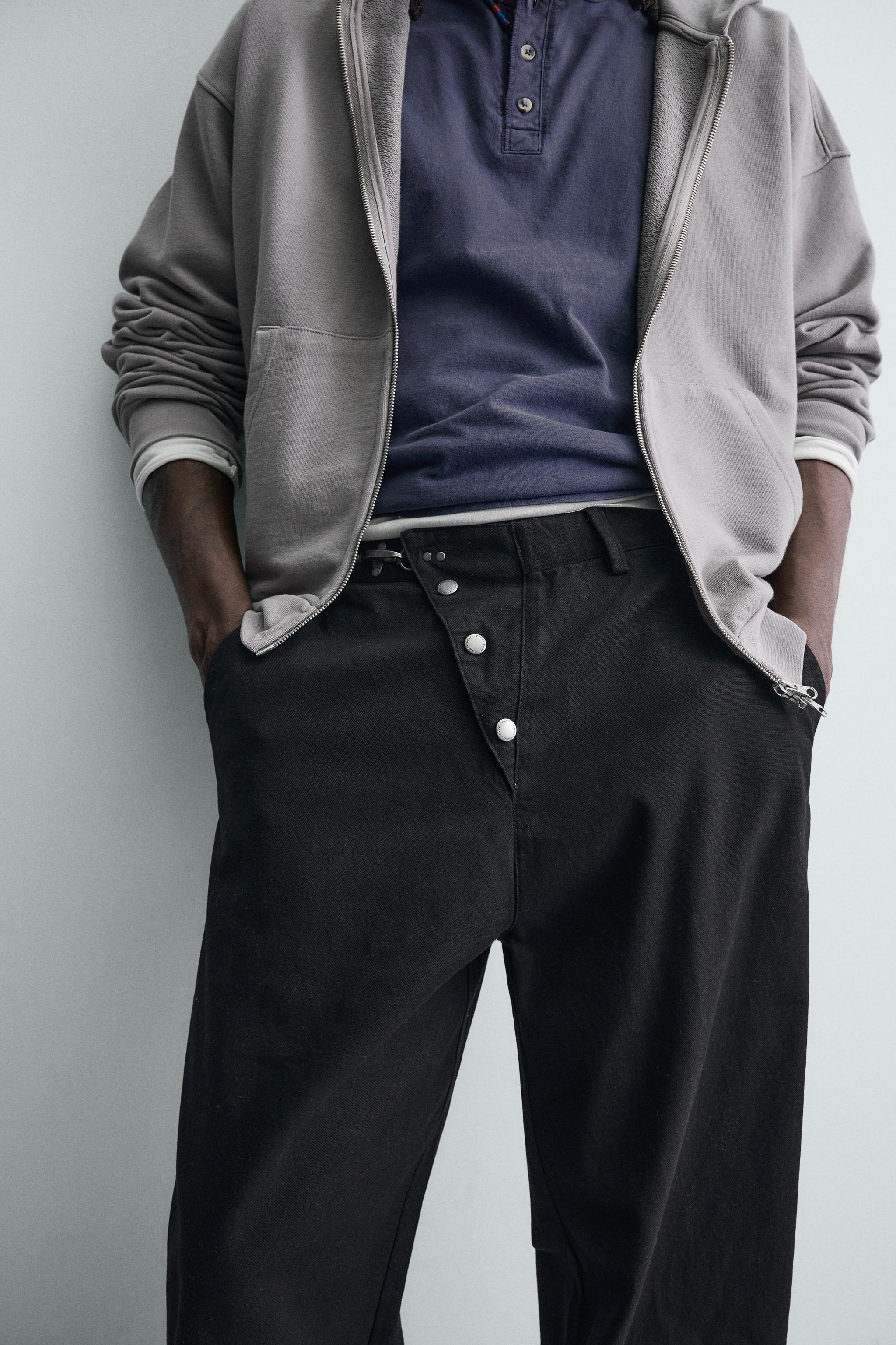 WIDE FIT PANTS WITH FIREMAN CLASP