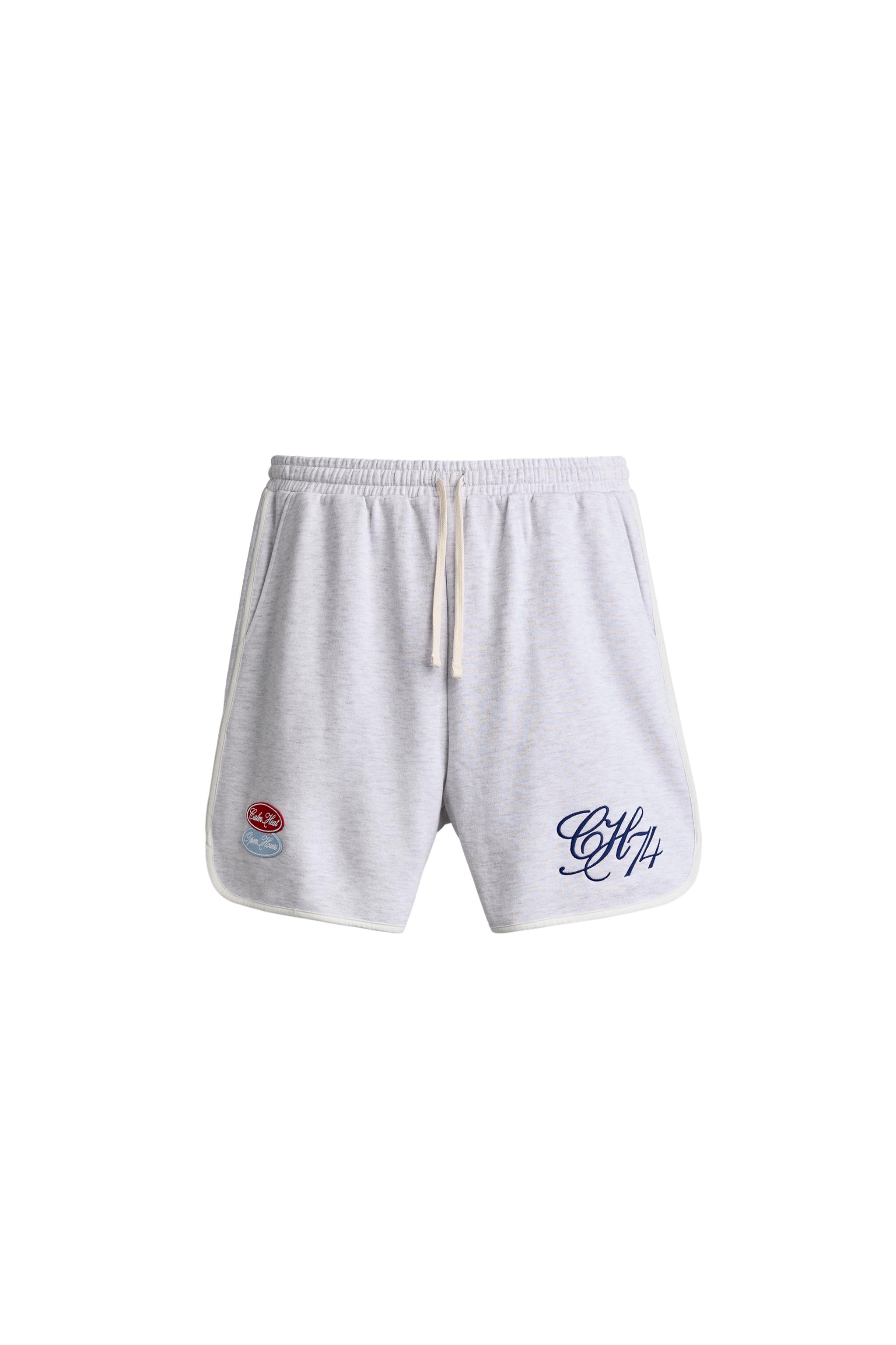 EMBROIDERED PATCH SWEATSHORTS - Gray marl | ZARA United States