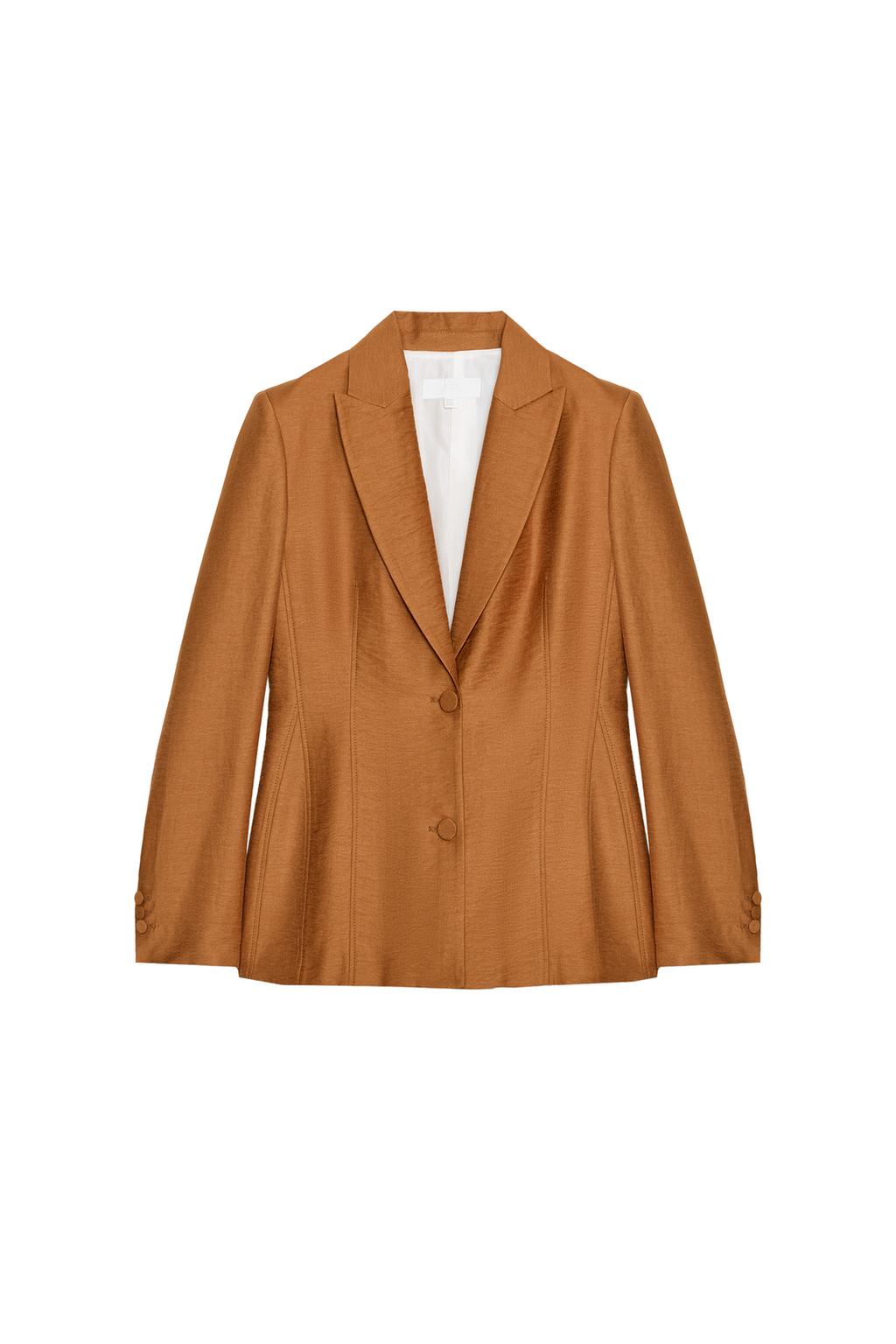 LINEN BLAZER WITH COVERED BUTTON - image 3