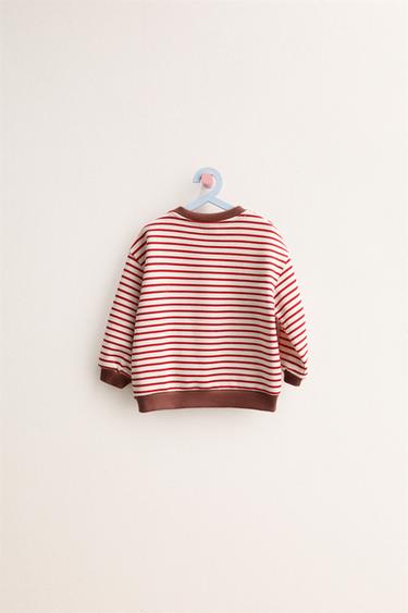 ZARA TIMELESS - SWEAT À RAYURES - Écru / Rouge de Zara - Image 1