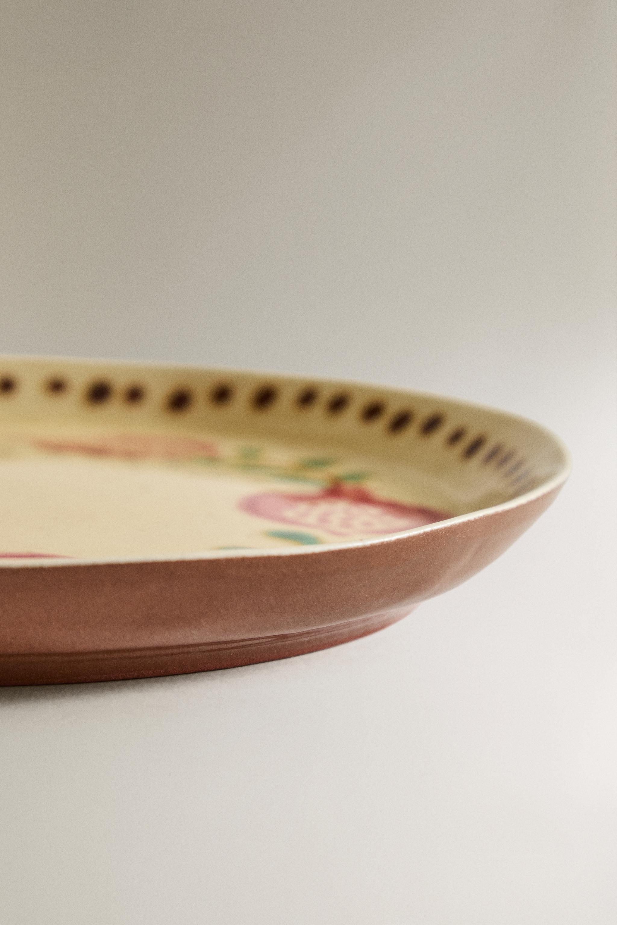 POMEGRANATE TERRACOTTA DESSERT PLATE