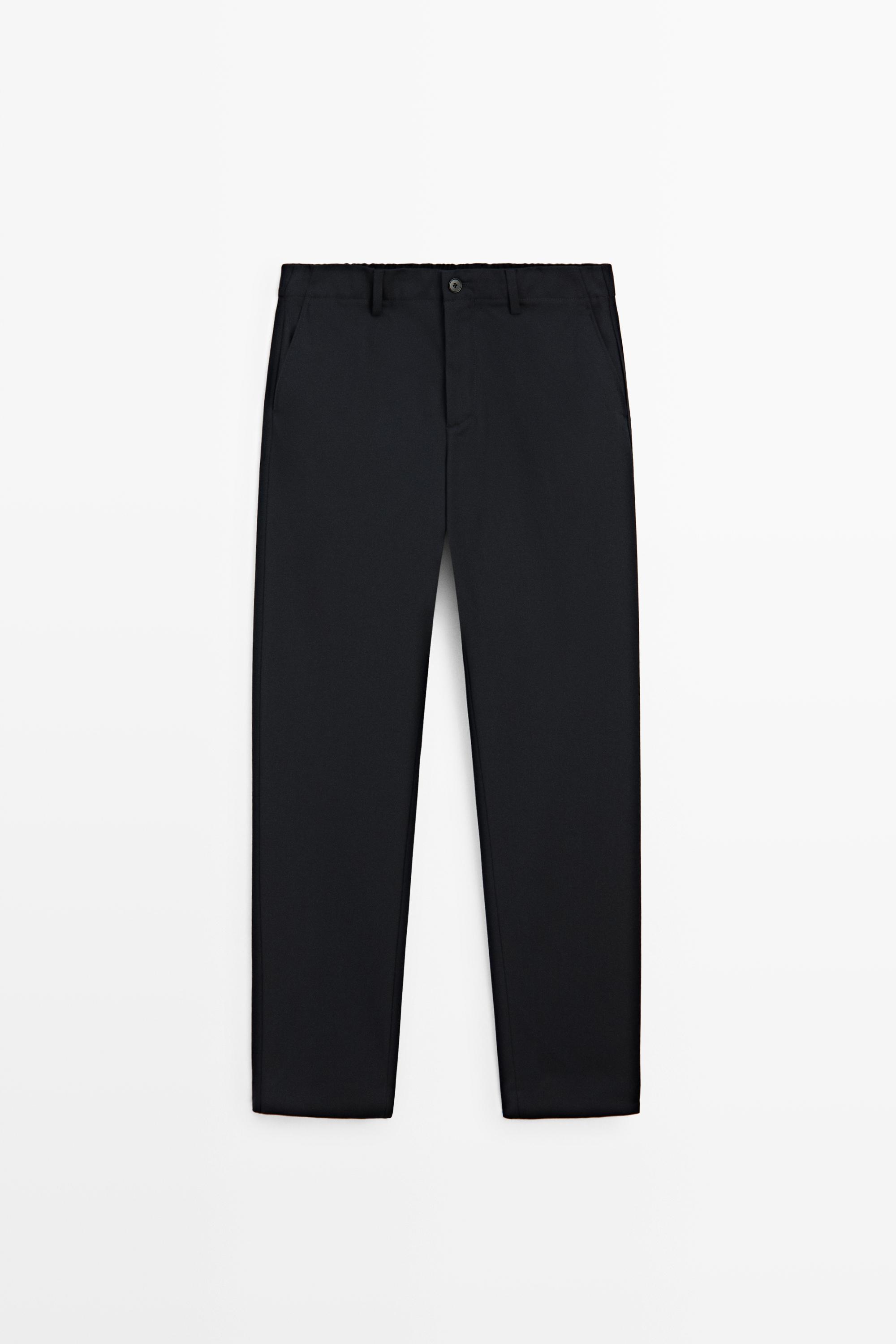 100% cool wool textured pants