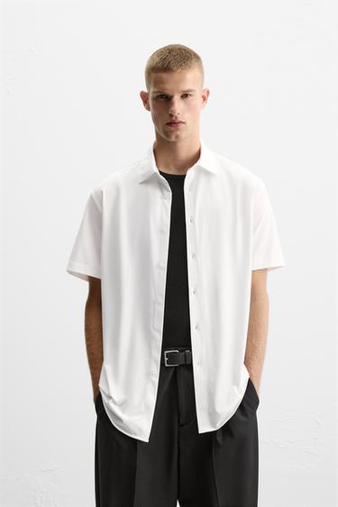 CAMISA ELÁSTICA - Blanco de Zara