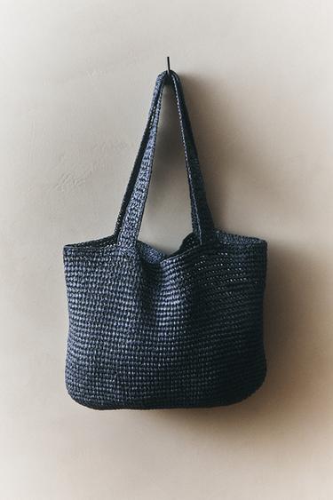 PAPER TOTE BAG - Navy Blue by Zara