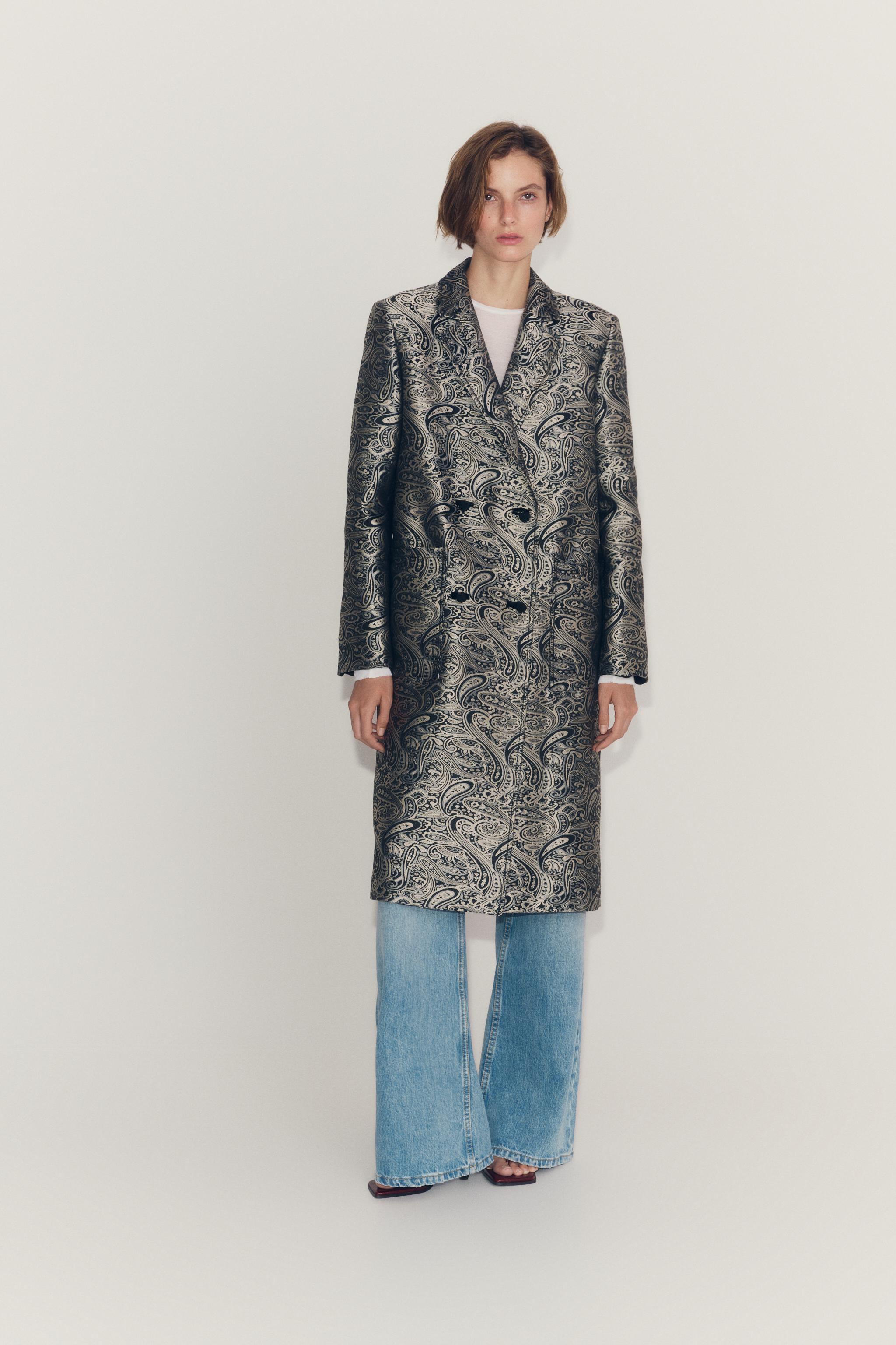 ZW COLLECTION JACQUARD COAT — Gray