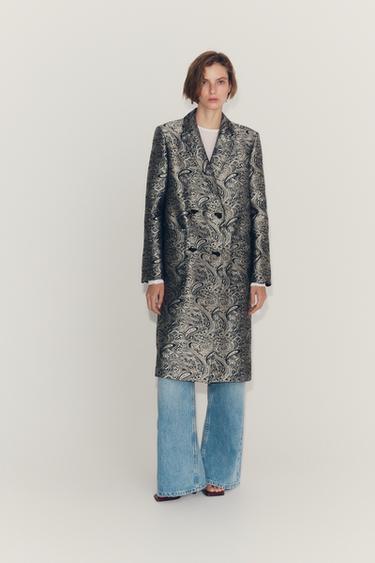 ZW COLLECTION JACQUARD COAT - Grey by Zara
