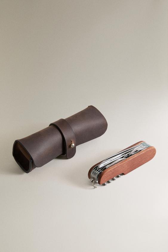MULTIFUNKTIONEL FOLDEKNIV MED ETUI - Brun fra Zara - Billede 0