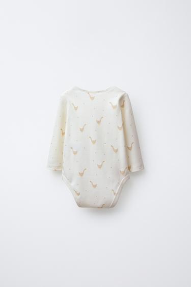 LOT DE CINQ BODYS CANARDS - Écru de Zara - Image 2