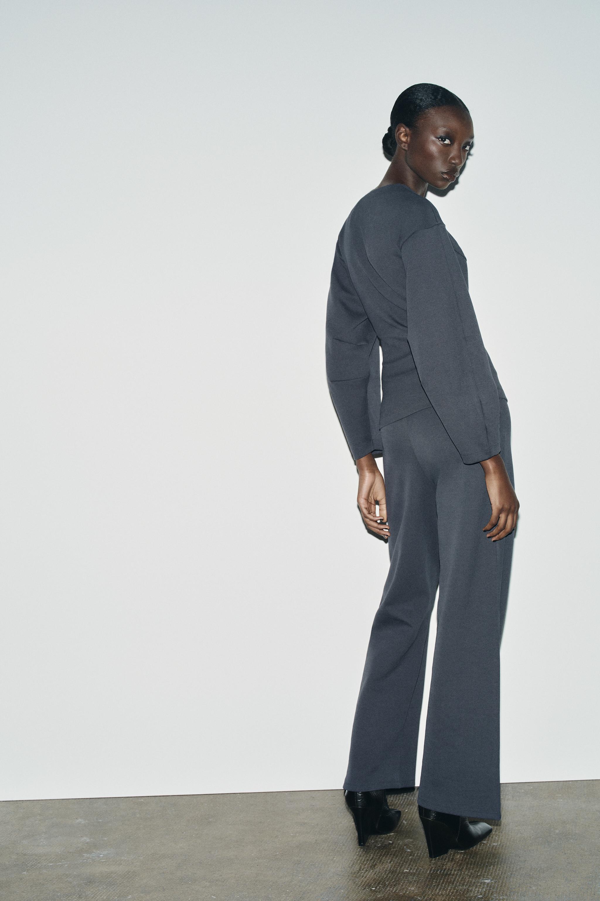 INTERLOCK WIDE LEG PANTS