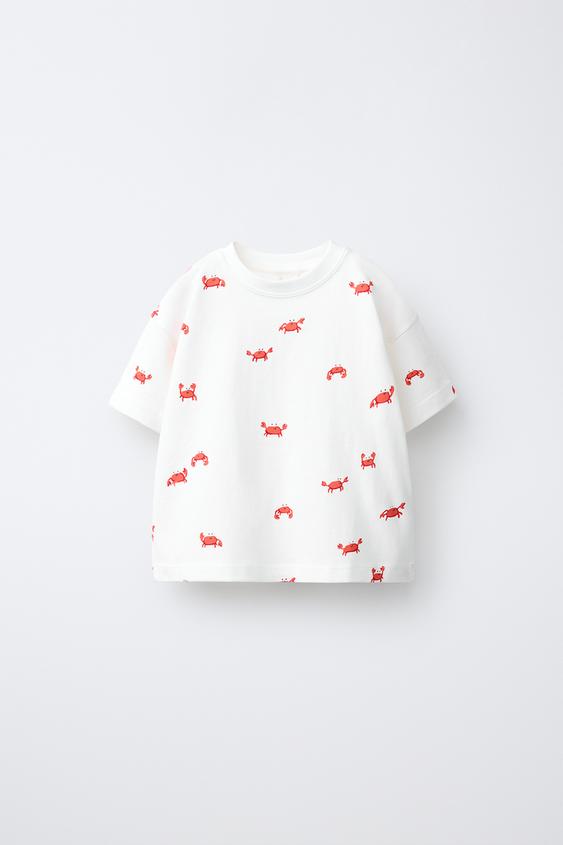 CRAB PRINT T-SHIRT - White by Zara - Image 0