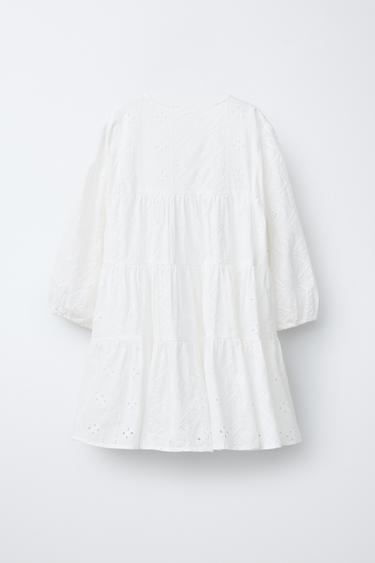 ROBE ROMANTIQUE À EMPIÈCEMENTS - Blanc de Zara - Image 1