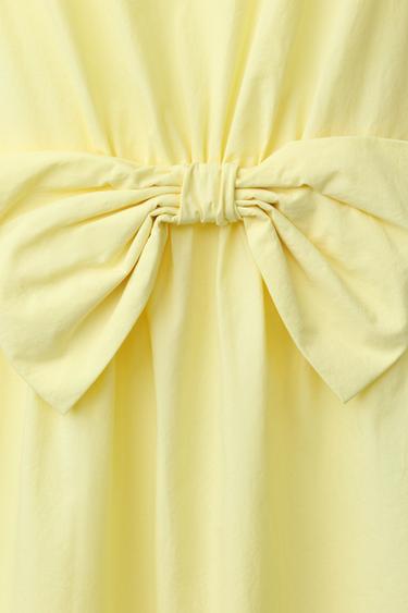 POPLIN DRESS WITH BOW - Yellow by Zara - Image 2