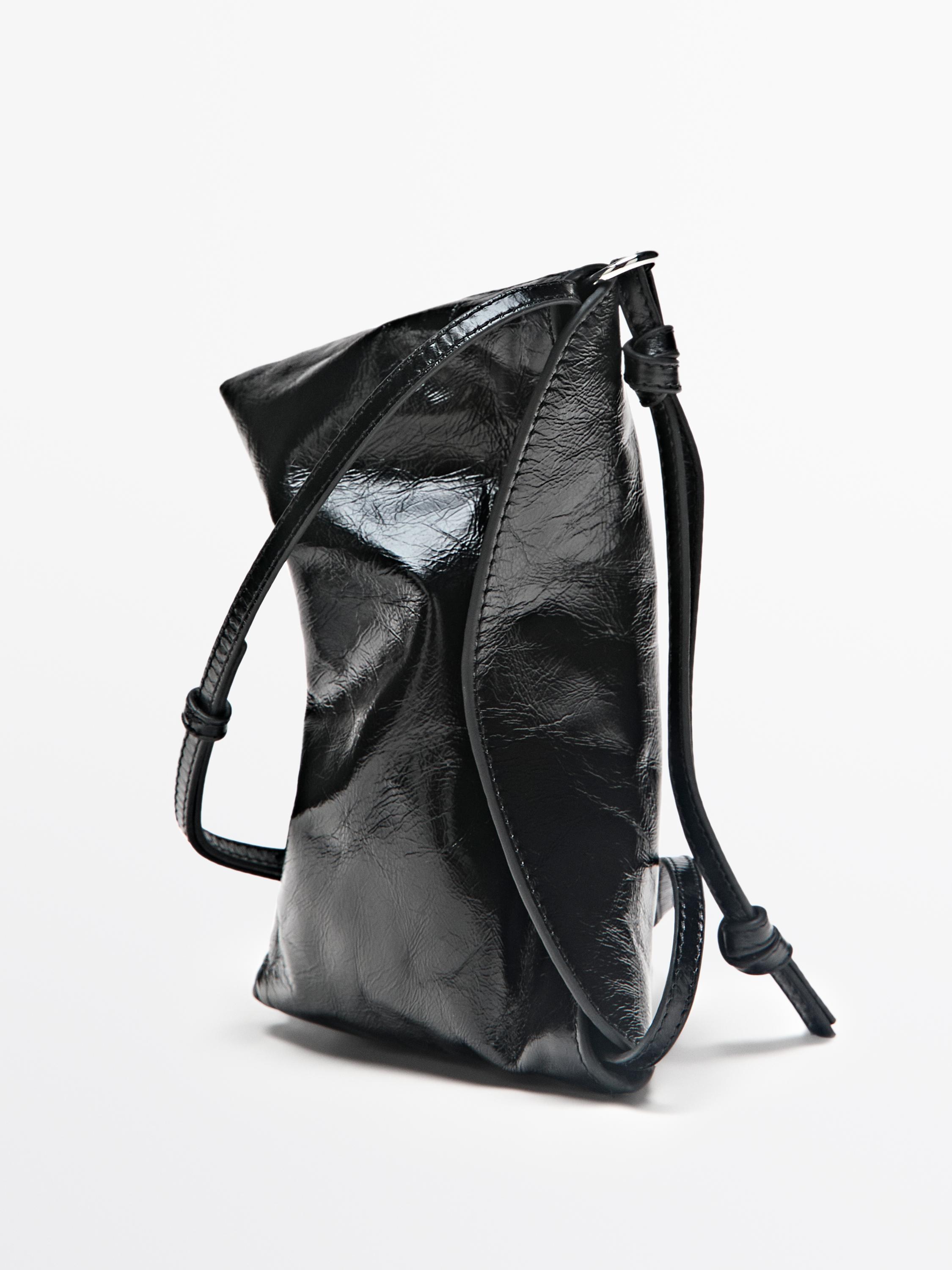 Nappa leather crossbody pouch bag