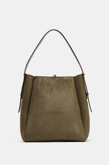 MAXI BUCKET BAG WITH METAL RING - Green by Zara - Image 5