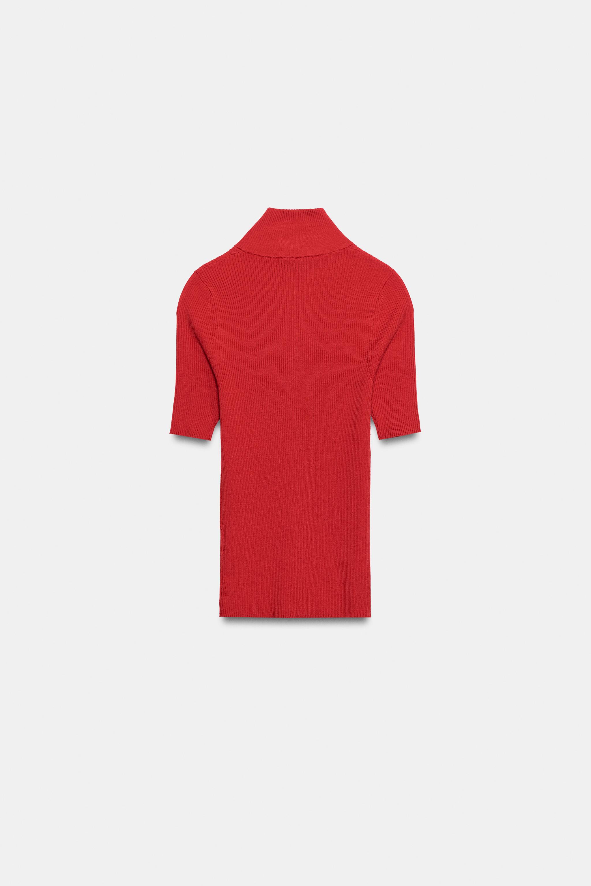 Женские свитеры Zara FITTED RIBBED KNIT TOP — фото 7