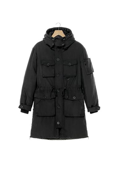 WATER-REPELLENT PADDED TECHNICAL PARKA - Black by Zara