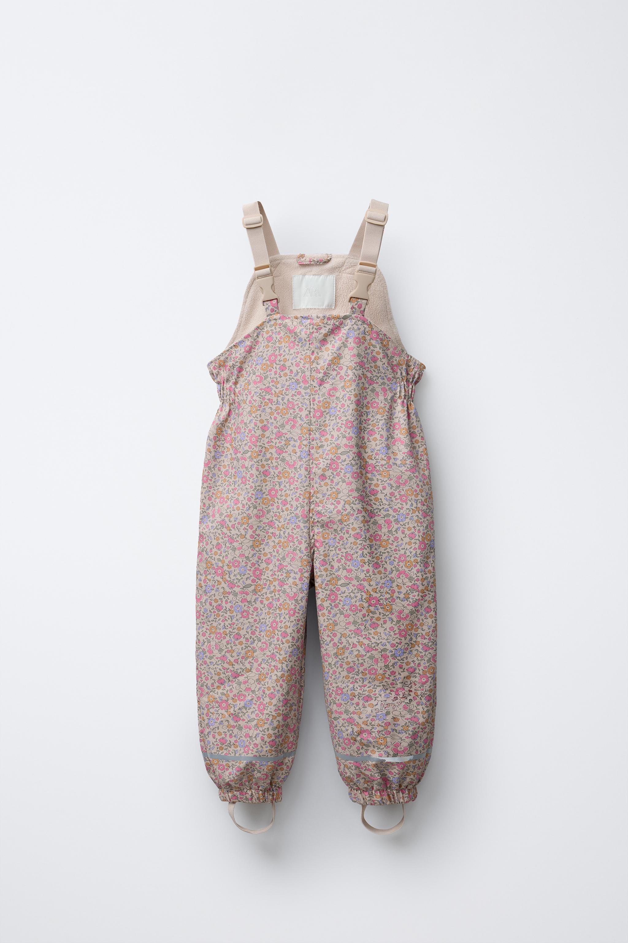 RUBBERIZED WATER-RESISTANT PRINTED OVERALLS - Light pink