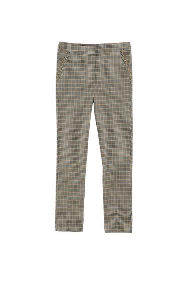 CHECKED TROUSERS WITH RUFFLES