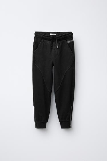 PANTALONI JOGGER CON CERNIERE - Antracite scuro di Zara