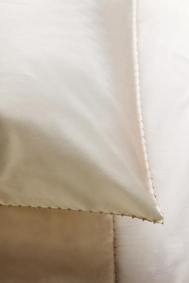 KIDS' SHELL STITCH COTTON PILLOWCASE - Green by Zara
