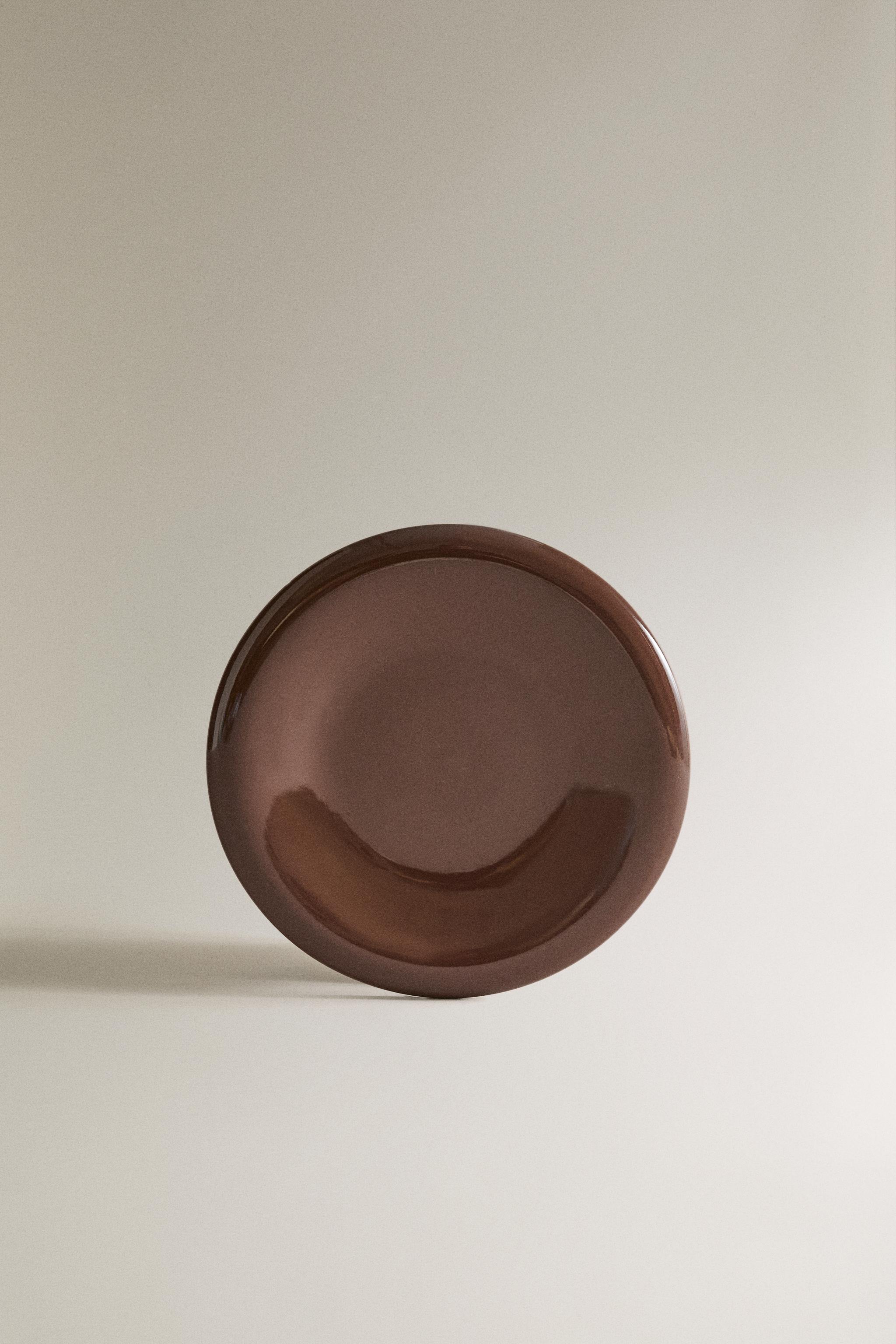 ENAMELLED STONEWARE DESSERT PLATE - Brown | ZARA Canada