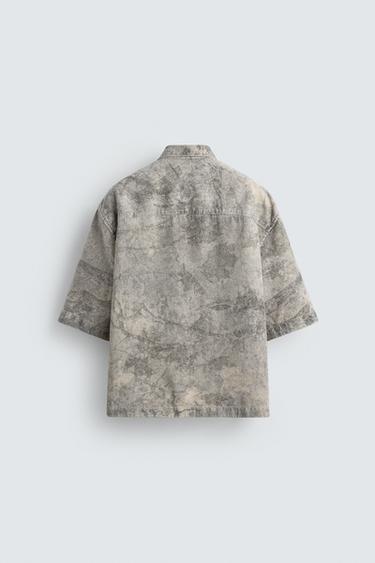 Zara RELAXED FIT ABSTRACT PRINT SHIRT - Printed