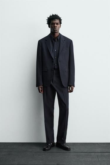 100% WOOL SUIT - Faded sky blue by Zara