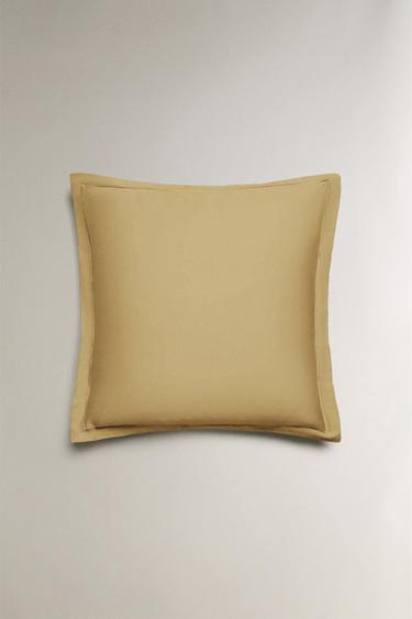 SATEEN PILLOWCASE WITH TRIM (300 THREAD COUNT) - Light yellow by Zara - Image 2