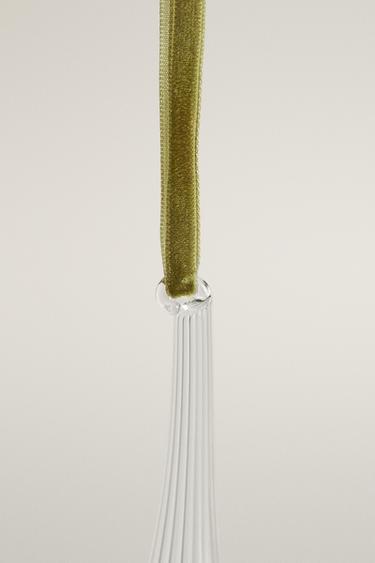 FLORAL GLASS CHRISTMAS TREE ORNAMENT — Transparent 2