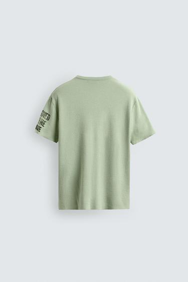 WASHED PRINT KNIT T-SHIRT - Sea green by Zara - Image 7