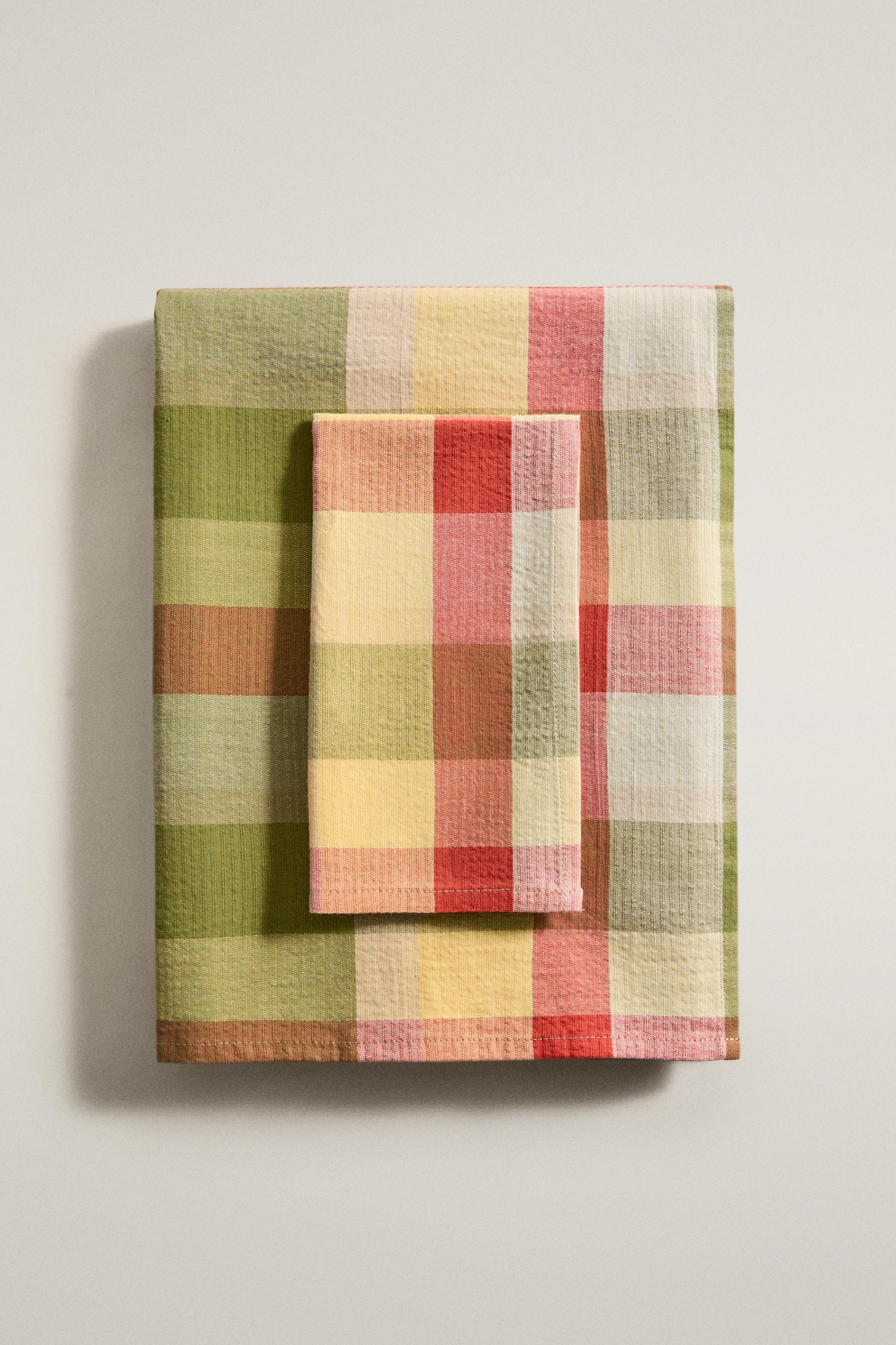CHECK PRINT COTTON TABLECLOTH