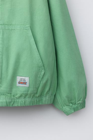 BLOUSON CAPUCHE ÉTIQUETTE - Vert de Zara - Image 3