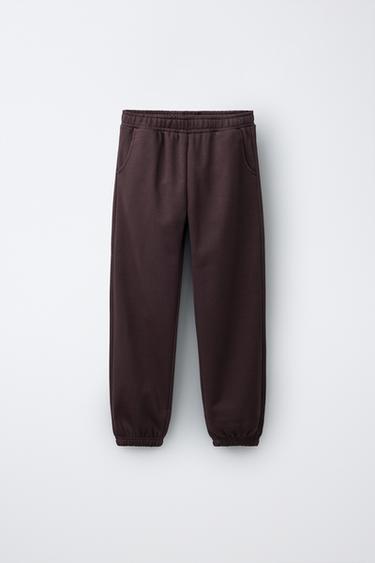 PANTALÓN JOGGING LISO - Marrón de Zara