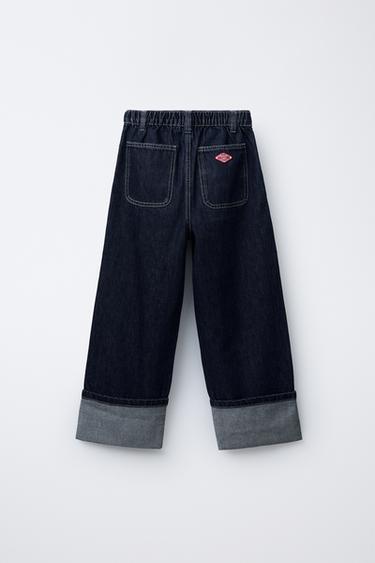 WIDE-FIT JEANS WITH TURN-UP HEMS - Blue by Zara - Image 1