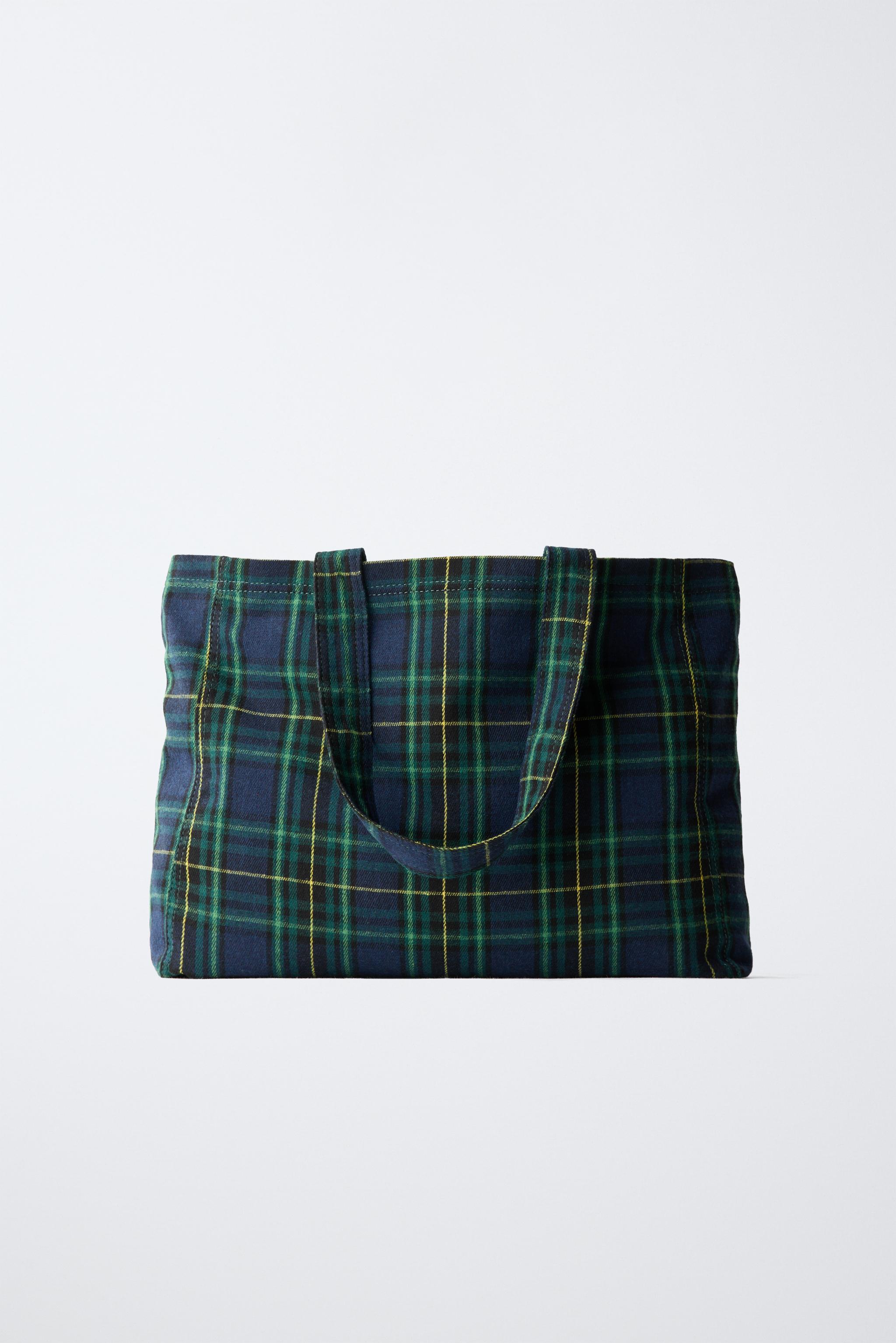 PLAID SHOPPER TOTE