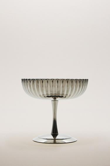 SCALLOPED METAL WINE GLASS - Steel by Zara