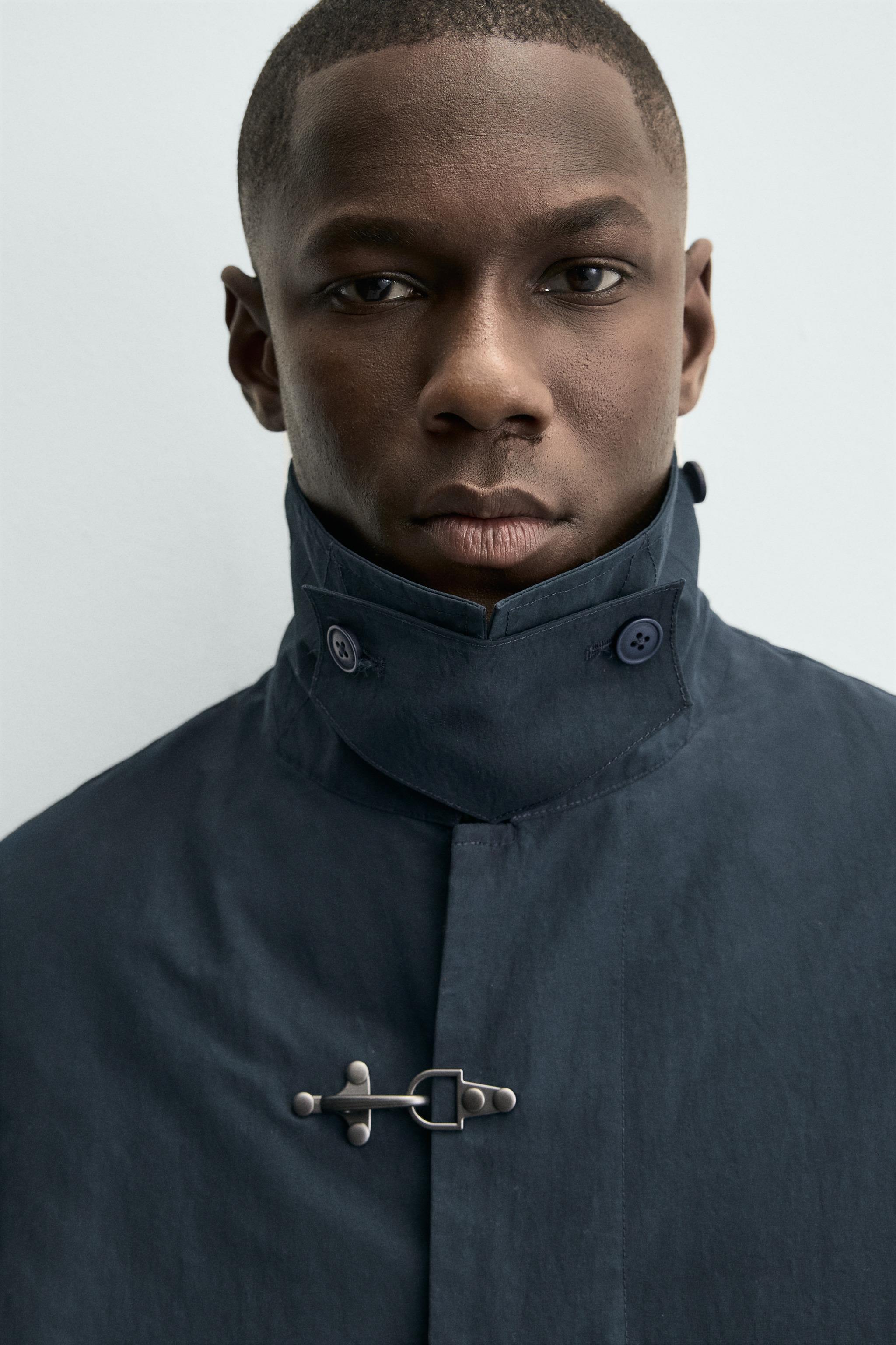 QUILTED TECHNICAL TRENCH COAT WITH FIREMAN CLASP