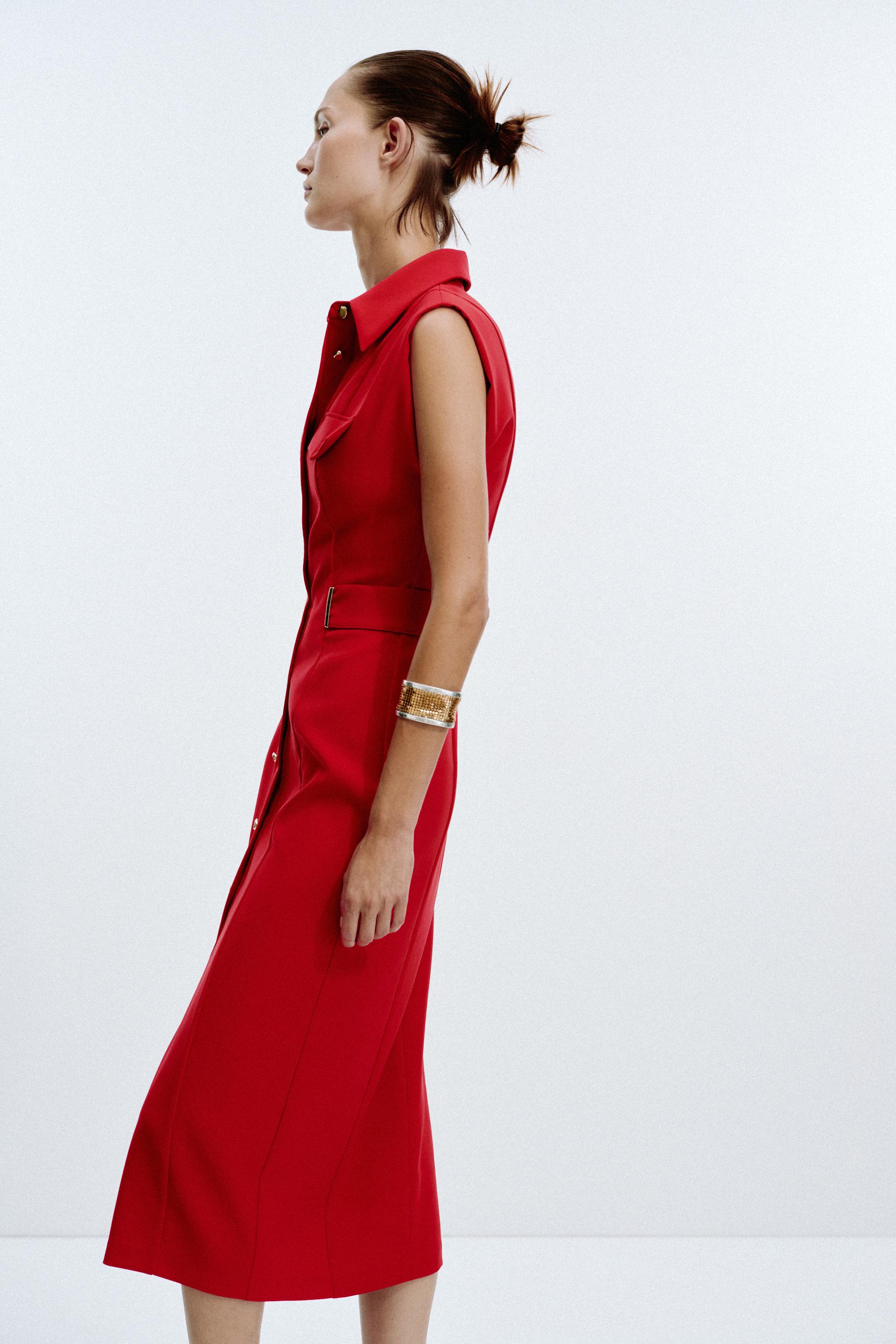 CREPE MIDI FITTED DRESS