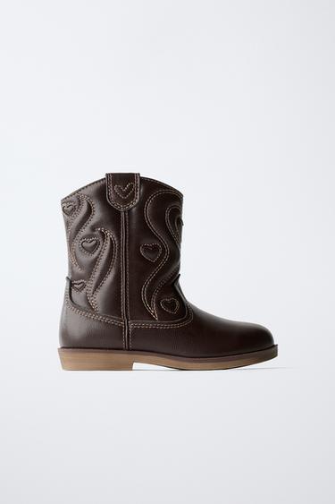 Zaras BRODERADE COWBOYSTÖVLAR - Brun