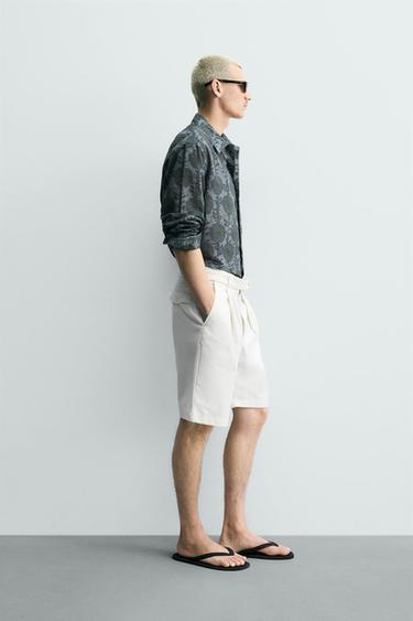 RELAXED FIT FLORAL PRINT SHIRT - Greens by Zara - Image 3