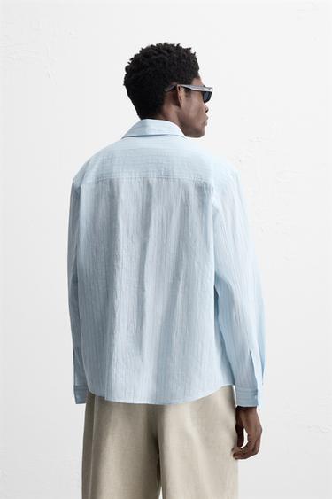 CHEMISE FLUIDE À RAYURES - Bleu ciel de Zara - Image 2