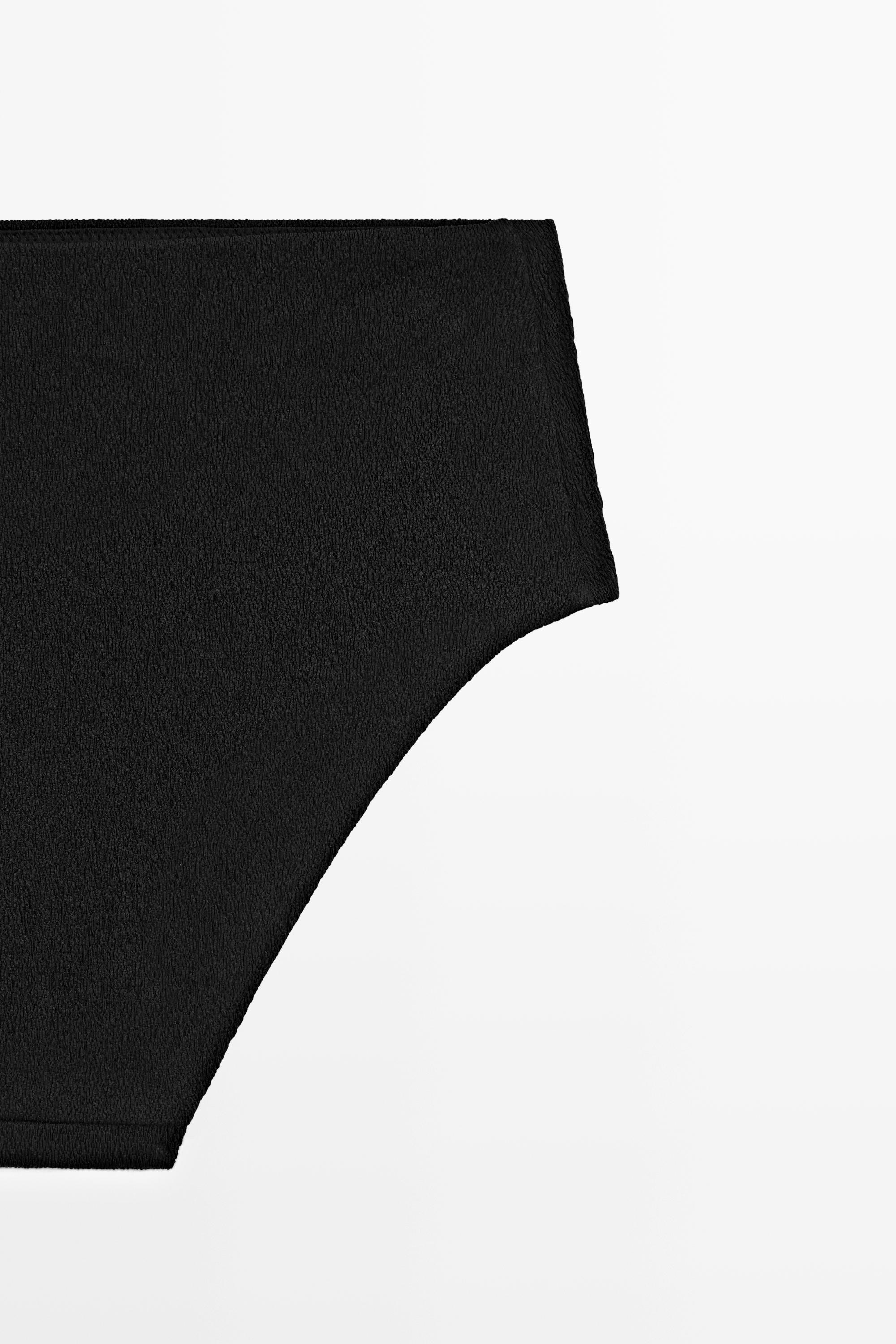 Culotte de bikini taille haute texturée