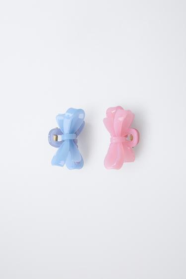 TWO-PACK OF BOW HAIR CLIPS - Pink by Zara