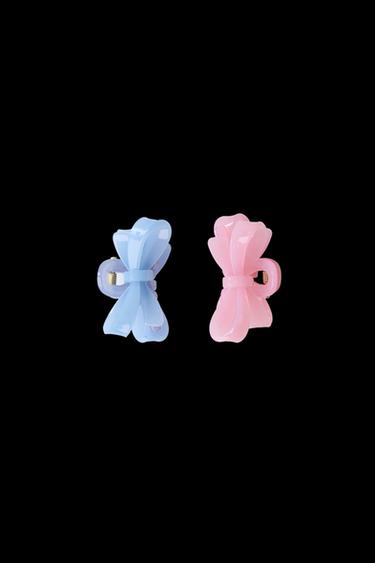 Zara TWO-PACK OF BOW HAIR CLIPS - Pink - Image 0