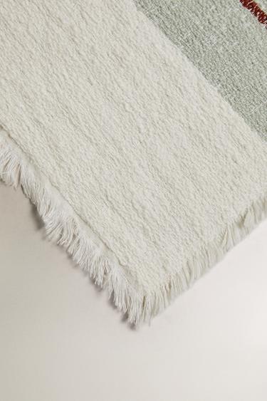 COUVERTURE COTON LIN RAYURES - Gris de Zara - Image 1