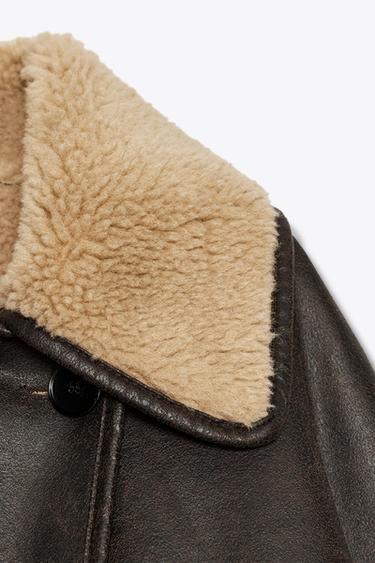 BLOUSON DOUBLE FACE ZW COLLECTION - Marron / Écru de Zara - Image 8